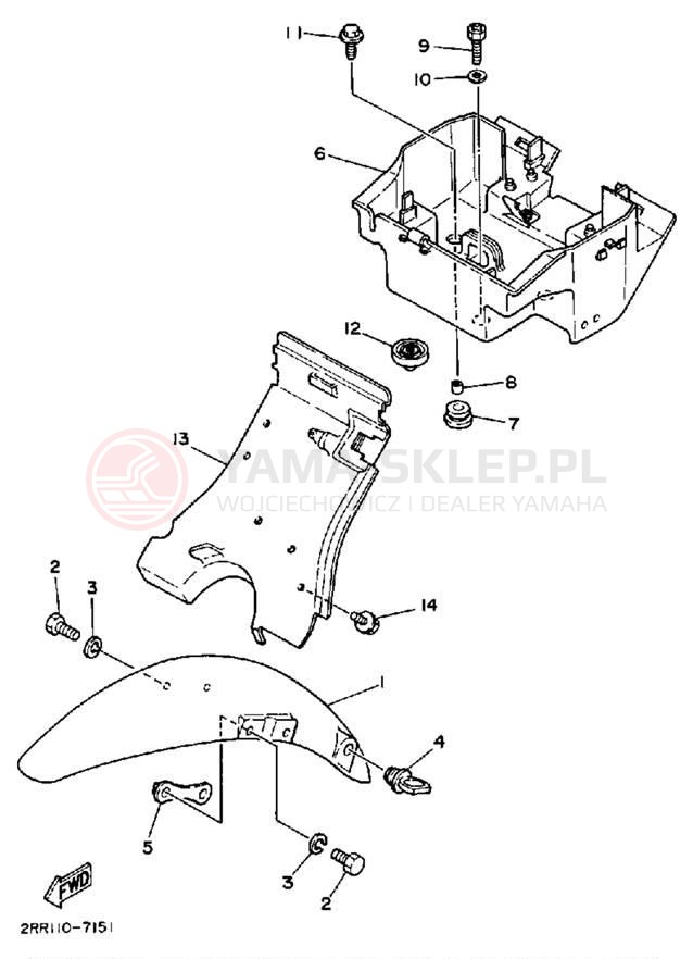 Schemat "błotnik" do Yamaha YSR50B