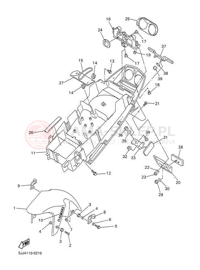 Schemat "błotnik" do Yamaha R1 YZFR1M/YZFR1MC