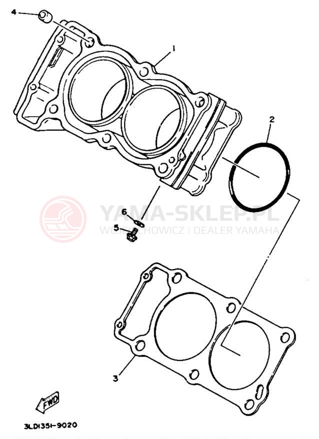 Schemat "cylinder" do Yamaha TDM850 TDM850DC/TDM850D