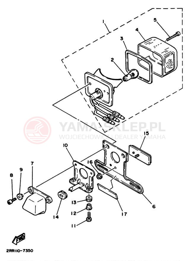 Schemat "lampa tył" do Yamaha YSR50B