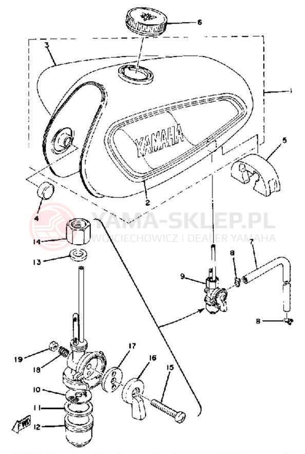 Schemat "zbiornik paliwa" do Yamaha GTMXE