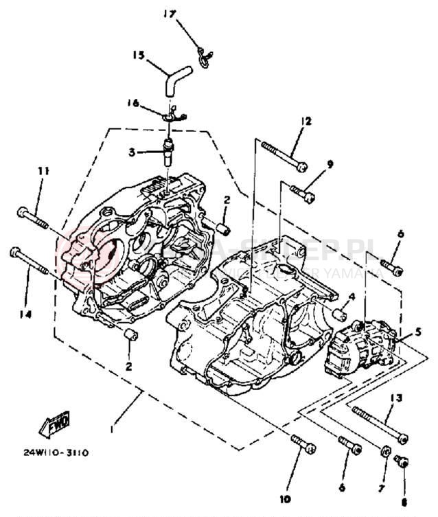 Schemat "Obudowa silnika" do Yamaha YTM200EL