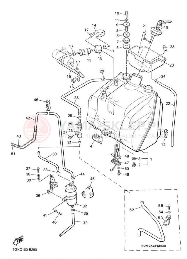 Schemat "zbiornik paliwa" do Yamaha V-MAX VMX12S1/VMX12SC1