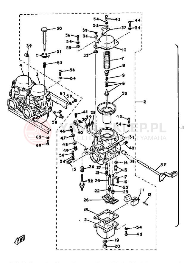 Schemat "Gaźnik" do Yamaha XS850LG
