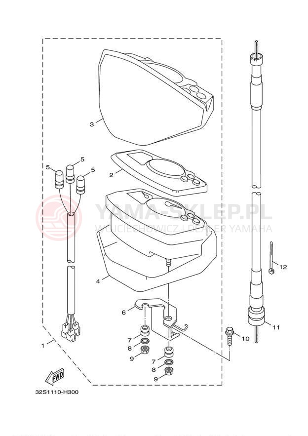 Schemat "licznik" do Yamaha ZUMA 125 YW125BB/YW125BW