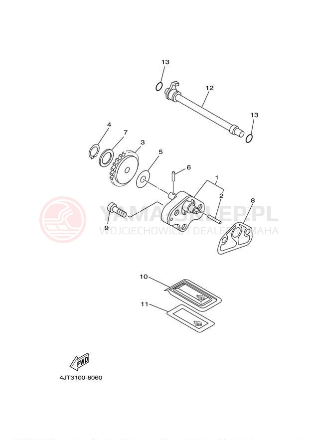 Schemat "Pompa olejowa" do Yamaha TZ125M