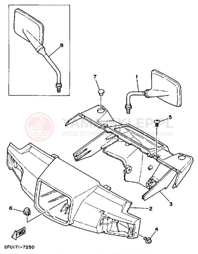 Schemat "elementy nadwozia" do Yamaha CG50EU