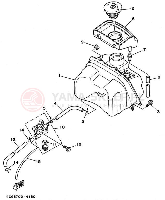 Schemat "zbiornik paliwa" do Yamaha JOG CY50K