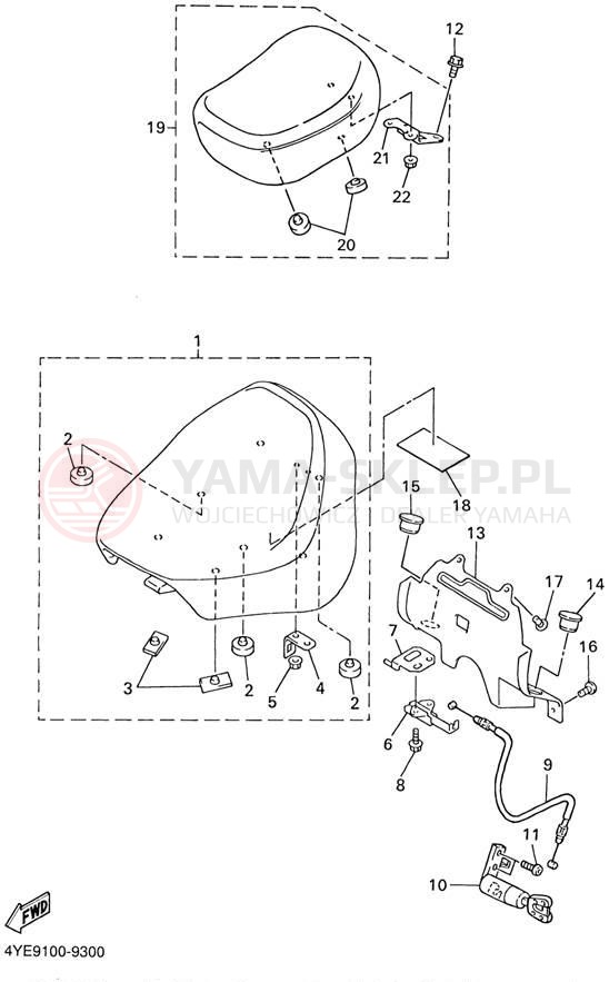Schemat "siedzenie" do Yamaha XVZ13LTLC/XVZ13LTL