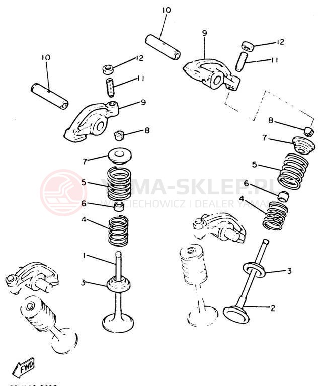 Schemat "zawory" do Yamaha VIRAGO 535 XV535E/XV535EC