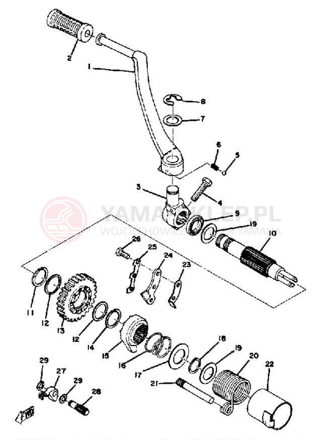 Schemat "kopniak" do Yamaha MX400B