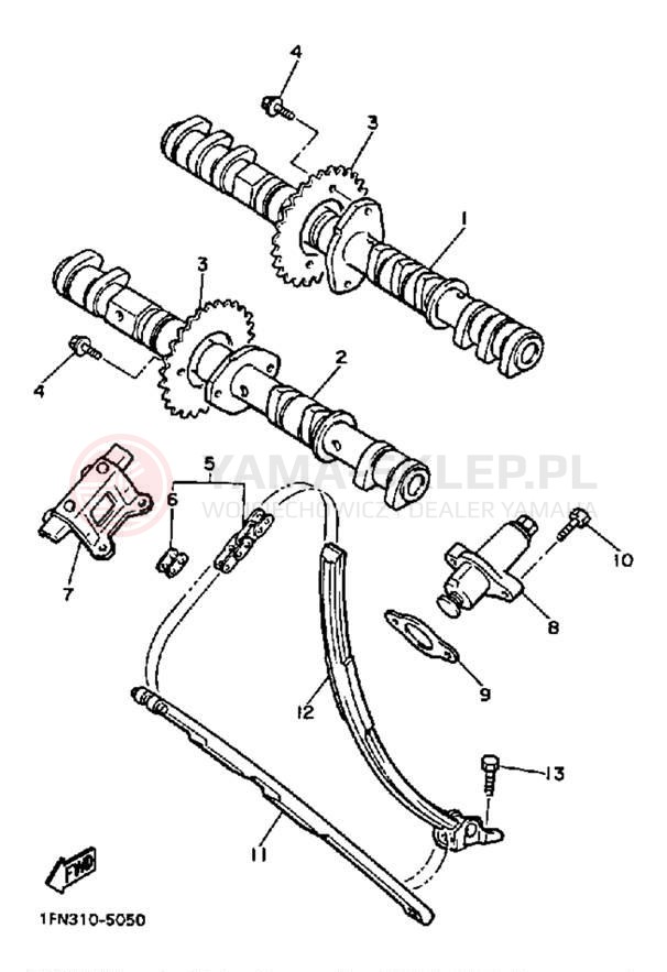Schemat "Rozrząd - łańcuszek" do Yamaha FAZER FZX700SC/FZX700S