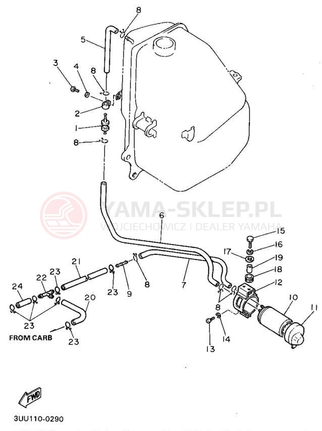 Schemat "zbiornik paliwa" do Yamaha FZR600RG/FZR600RGC