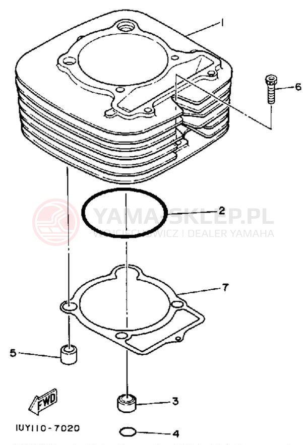 Schemat "cylinder" do Yamaha WARRIOR YFM350XD_M