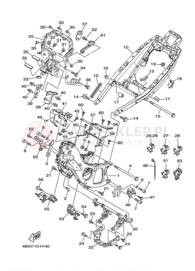 Schemat "rama" do Yamaha TMAX XP500YL