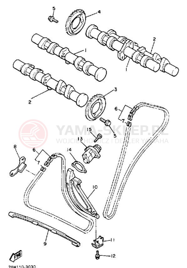 Schemat "Rozrząd - łańcuszek" do Yamaha XVZ13DD/XVZ13DDC