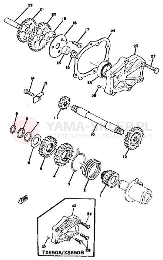 Schemat "rozrusznik" do Yamaha XS650B