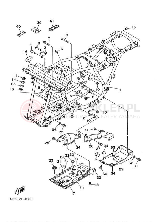 Schemat "rama" do Yamaha TIMBERWOLF 4WD YFB250FWM