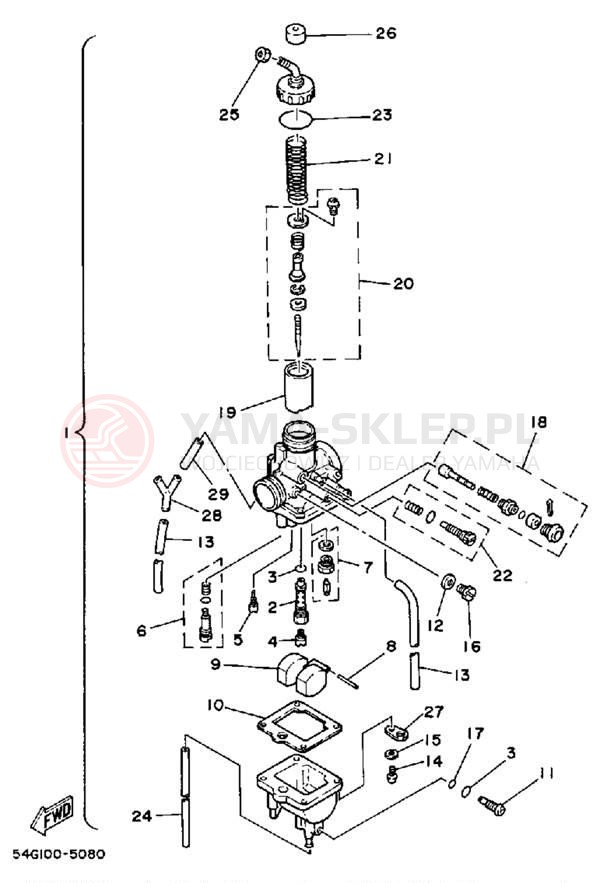 Schemat "Gaźnik" do Yamaha BW200N
