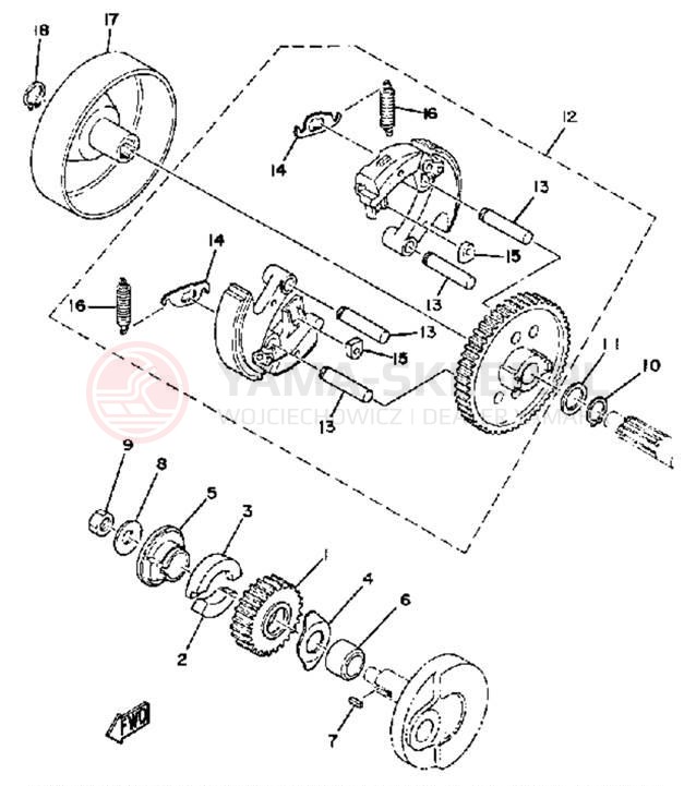 Schemat "sprzęgło" do Yamaha QT502G/QT50