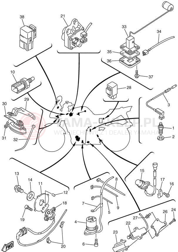 Schemat "układ elektryczny" do Yamaha FZ1 FZS1000N/FZS1000NC