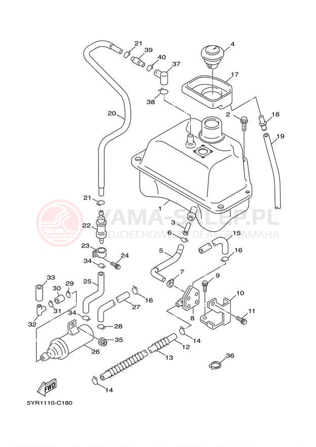 Schemat "zbiornik paliwa" do Yamaha VINO 125 YJ125W