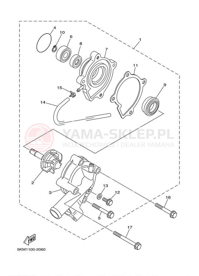 Schemat "Pompa wody" do Yamaha GRIZZLY 660 YFM66FGW