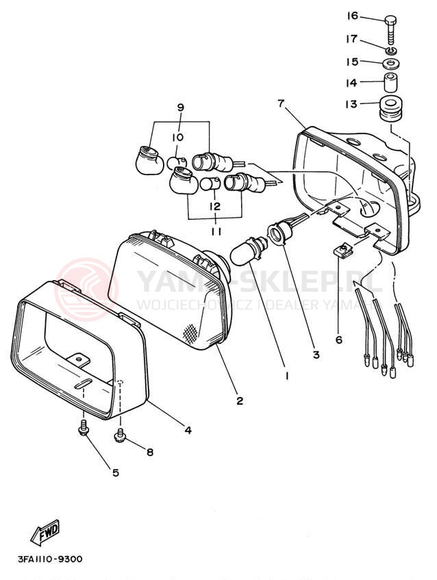 Schemat "Lampa przód" do Yamaha BREEZE YFA1K