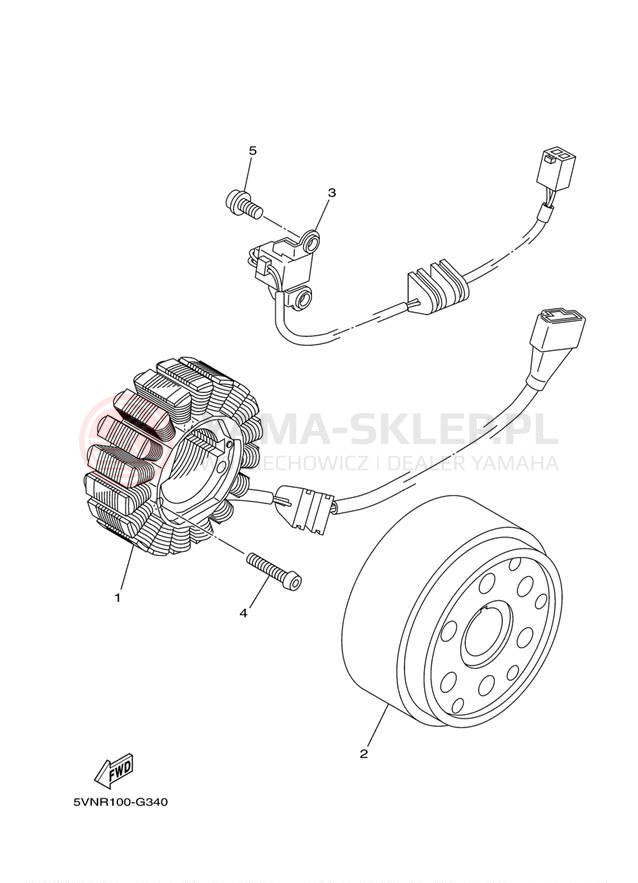 Schemat "prądnica" do Yamaha ROAD STAR S XV17ASXS/XV17ASXSC