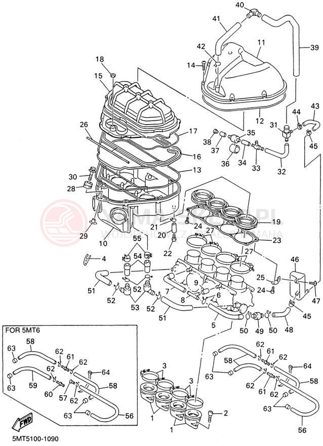 Schemat "Wtrysk paliwa" do Yamaha YZFR6 YZFR6NC/YZFR6N