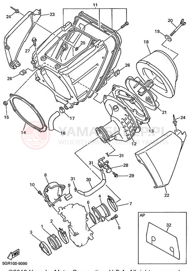 Schemat "Wtrysk paliwa" do Yamaha YZ400FL