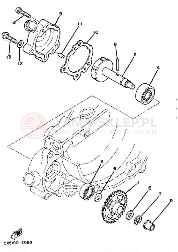Schemat "Pompa wody" do Yamaha YZ250J