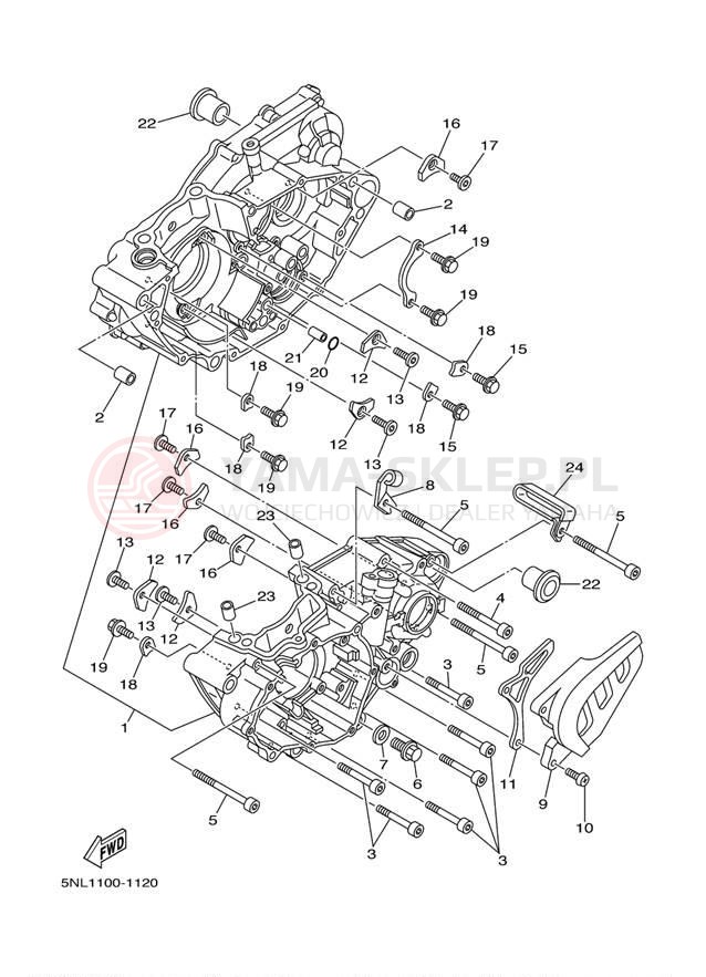 Schemat "Obudowa silnika" do Yamaha WR250F WR250FP