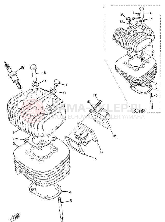 Schemat "głowica" do Yamaha DT2MX/RT2MX