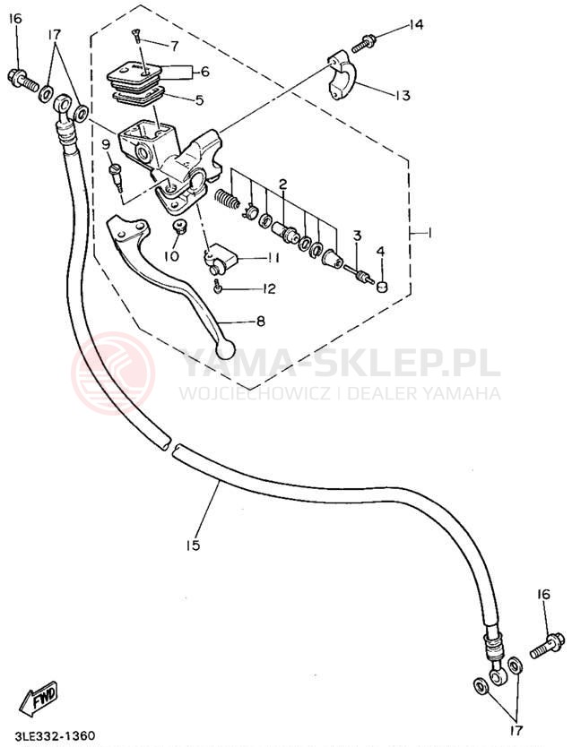 Schemat "Pompa hamulcowa przednia" do Yamaha GTS1000AFC/GTS1000AF
