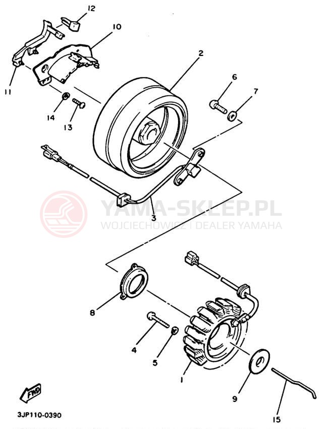 Schemat "prądnica" do Yamaha XVZ13DB/XVZ13DBC