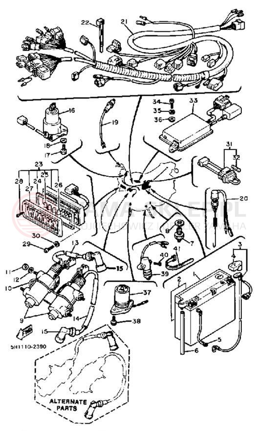 Schemat "układ elektryczny" do Yamaha XV920RJ