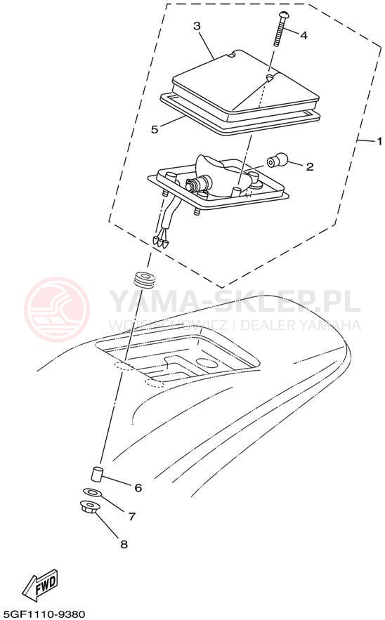 Schemat "lampa tył" do Yamaha TTR250 TTR250P/TTR250PC