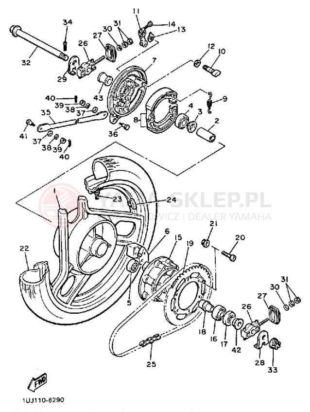 Schemat "Koło tył" do Yamaha RADIAN YX600TC/YX600T