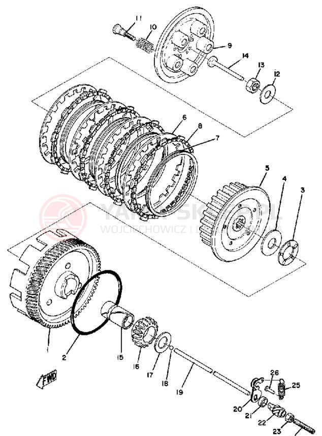 Schemat "sprzęgło" do Yamaha HS1