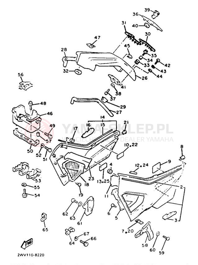 Schemat "Pokrywa boczna" do Yamaha VENTURE ROYAL XVZ13DUC/XVZ13DU