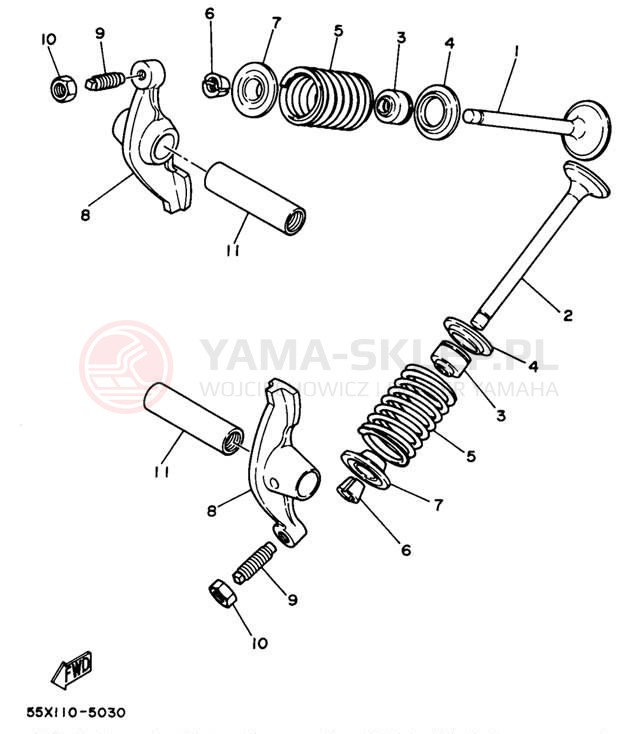 Schemat "zawory" do Yamaha BADGER YFM80L