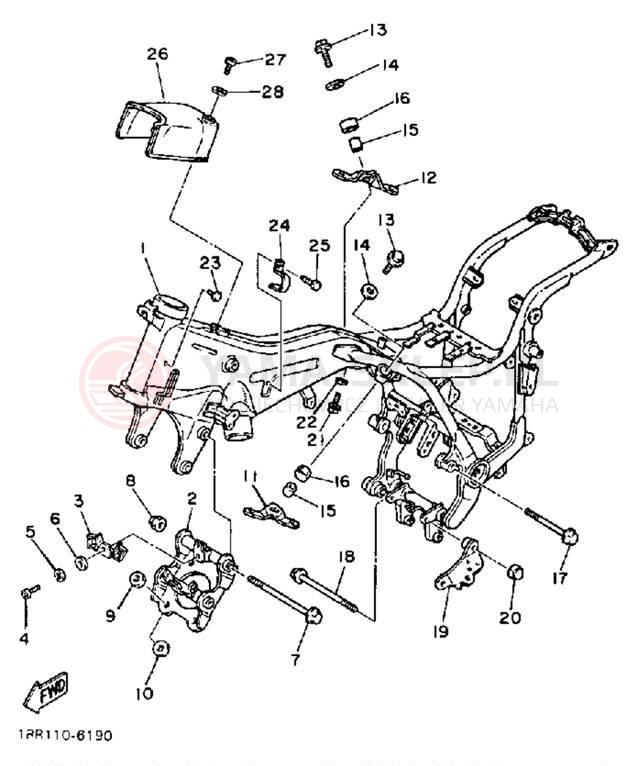 Schemat "rama" do Yamaha VIRAGO 700 XV700SS/XV700SSC