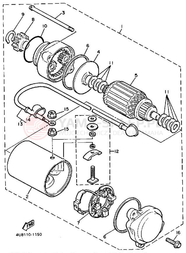 Schemat "rozrusznik" do Yamaha RADIAN YX600S/YX600SC