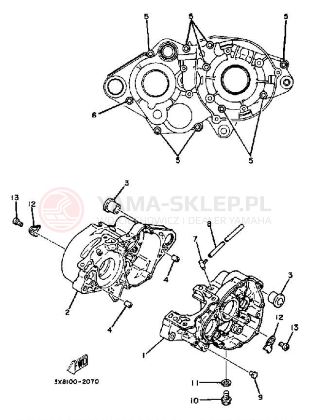 Schemat "Obudowa silnika" do Yamaha IT175K
