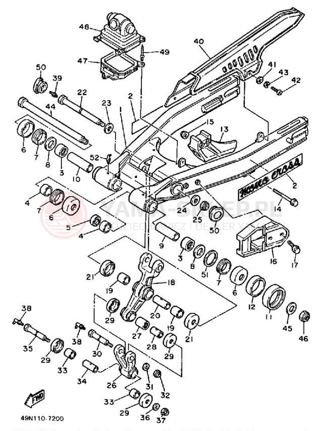 Schemat "wahacz" do Yamaha XT600TC/XT600T