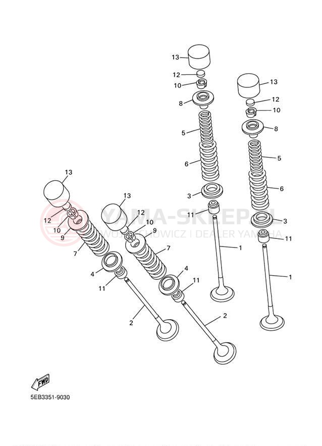 Schemat "zawory" do Yamaha R6 YZFR6M/YZFR6MC