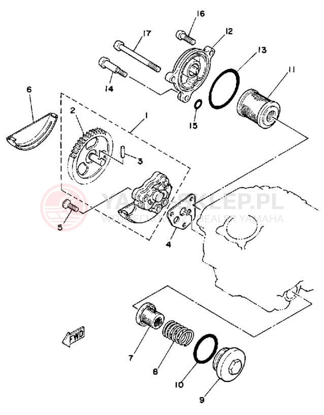 Schemat "Pompa olejowa" do Yamaha TT225S