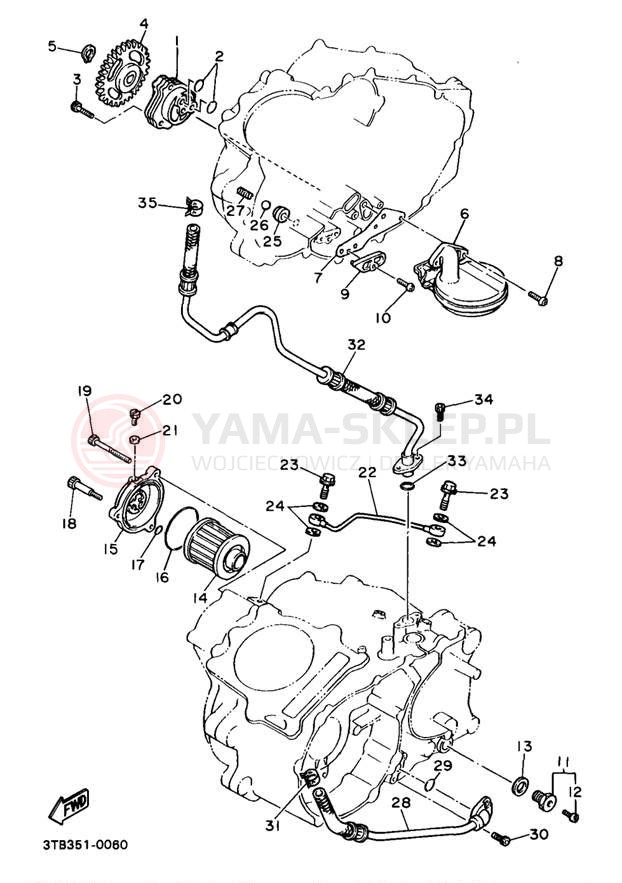 Schemat "Pompa olejowa" do Yamaha XT600EAC/XT600EA