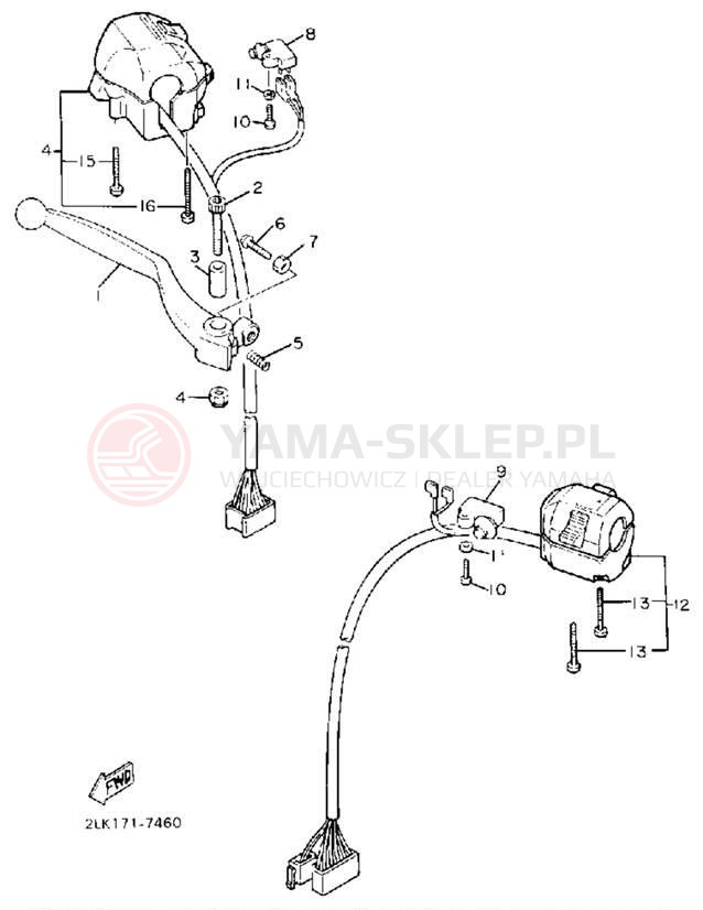 Schemat "Kierownica i osprzęt" do Yamaha FZR1000U/FZR1000UC